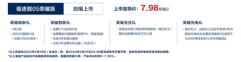 售7.98-12.88万元，比亚迪驱逐舰05荣耀版正式上市